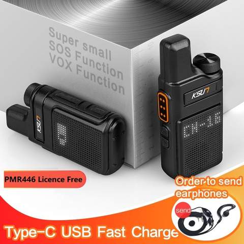 Ksut PMR446 Walkie Talkie 2 Stück Tragbar Zwei-Wege Funksender Transceiver