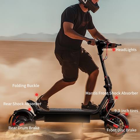 iScooter W8 750W E-Scooter 48V 14Ah 40km Offroad Doppelfederung 9.3 Zoll LCD App
