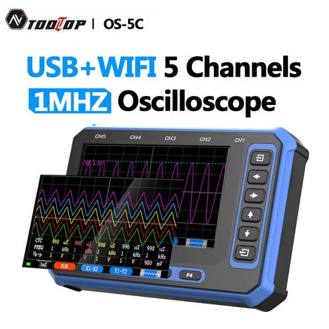 TOOLTOP 5 Kanal Oszilloskop USB WiFi Android PC 4.3 Zoll Touchscreen 3Msps Smart Tragbar