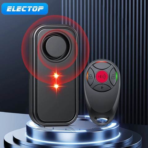Electop 113dB E-Bike Alarm Vibrations-Bewegungsmelder Fernbedienung Diebstahlwarnsystem LED