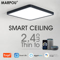 MARPOU Tuya Smart Deckenleuchte LED Holzmaserung App Alexa Google Sprachsteuerung Wohnzimmer