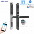 ZHDCOOKEY Fingerabdruck Biometrisches Schlankes Wasserdicht Smart-Türschloss Aluminium RFID TTLock Schiebetür