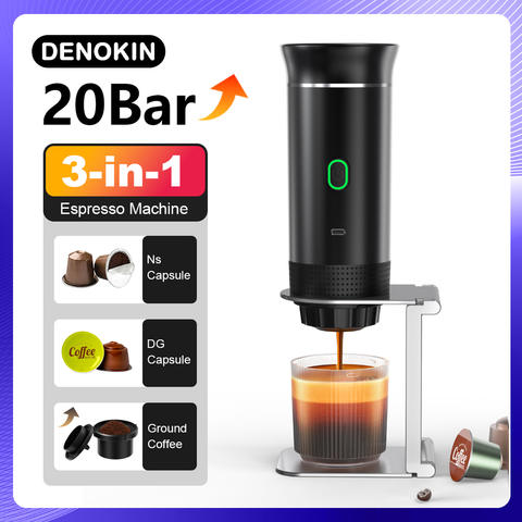 Drahtlose Tragbare Espressomaschine Auto Zuhause Camping 3-in-1 Kapselpulver Reise-Kaffeemaschine