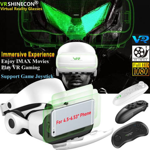 Virtual Reality VR Brille IMAX Immersive 3D Stereo Headset iOS Android 4.5-6.5 Zoll Smartphones Gamepad