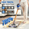 Honki 78KPa Kabelloser Staubsauger LED Nass Trocken Tierhaare Teppich