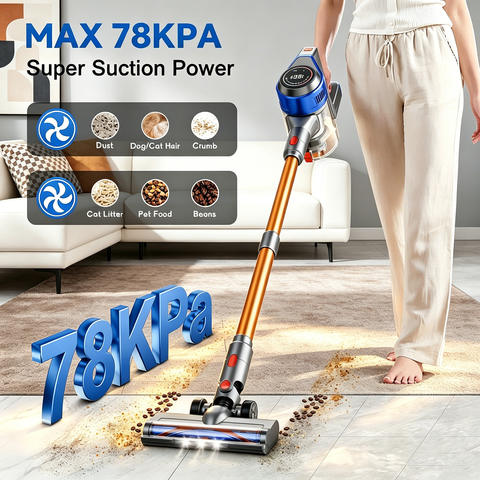 Honki 78KPa Kabelloser Staubsauger LED Nass Trocken Tierhaare Teppich