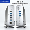 KEBIDUMEI 15-in-1 USB-C Dockingstation Typ-C 4K60Hz HDMI PD 100W USB 3.0 SD TF RJ45 1000M 3.5mm Audio