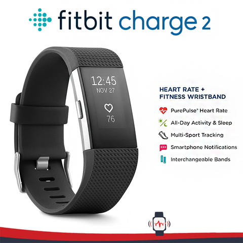 Fitbit Charge 2 Intelligentes Armband Herzfrequenz GPS Schrittzähler Fitness Schlafanruf iOS Android