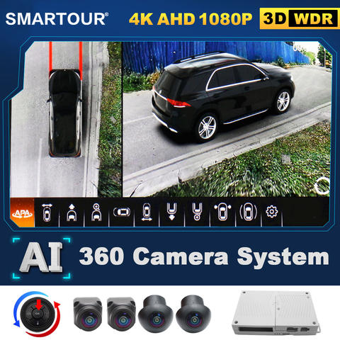 Smartour AI 360 Grad Autokamera 4K AHD 1080P Vogelsauge Surround Parkmonitor Universal Smart