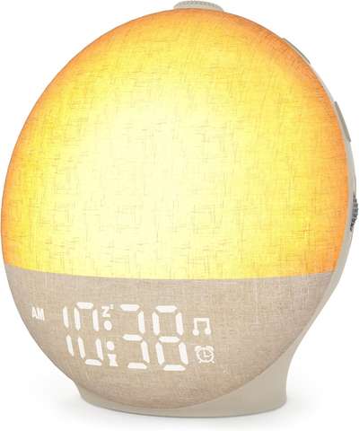 Aufwachlicht Sonnenaufgang Wecker Weißes Rauschen Bluetooth Farbwechselnde Nachtlichter Schlafzimmer