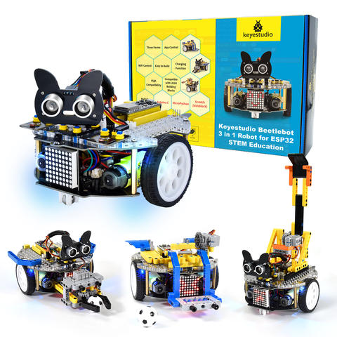 Keyestudio ESP32 Robot Smart Car Kit 11 Projekte Scratch Python Lego Blöcke Programmierung Smart