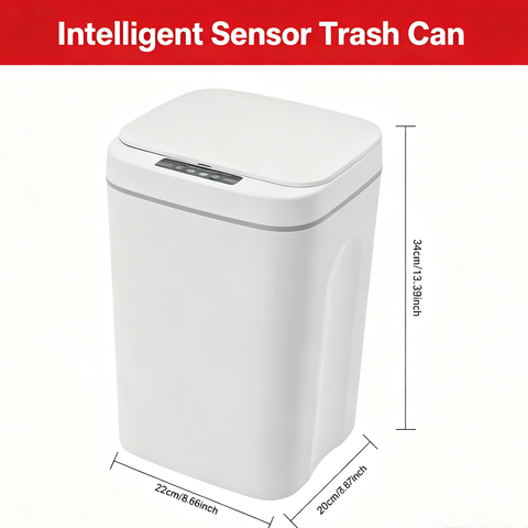 Intelligenter Sensor Mülleimer IPX5 PP 16L Küche Bad Schlafzimmer Büro Toilette