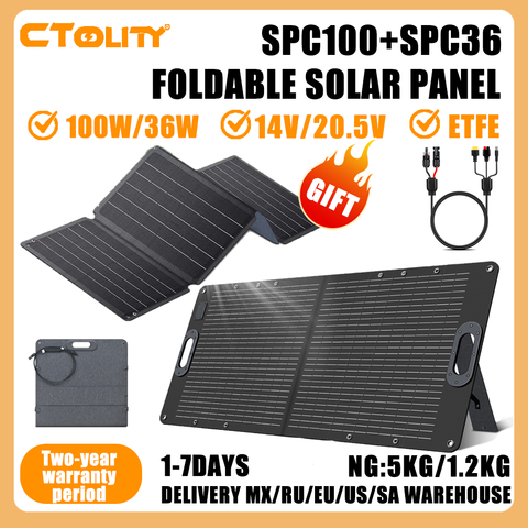 CTOLITY SPC100 100W 20.5V Faltbares Solarpanel inklusive SPC36 36W 14V Stabile Stromversorgung