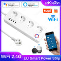 Tuya WiFi Smart Steckdosenleiste 4 AC + 4 USB Überspannungsschutz Timer Alexa Google Smart Home