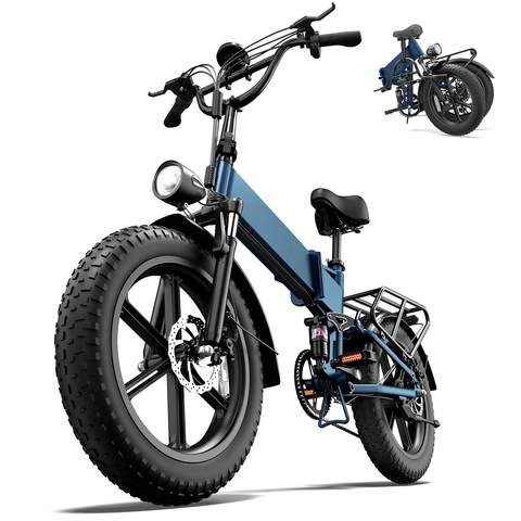 URLIFE T5 Klapp-E-Bike 750W Motor 48V 13Ah Akku 20x4 Fat Tire 7-Gang Elektrisches Fahrrad Smart