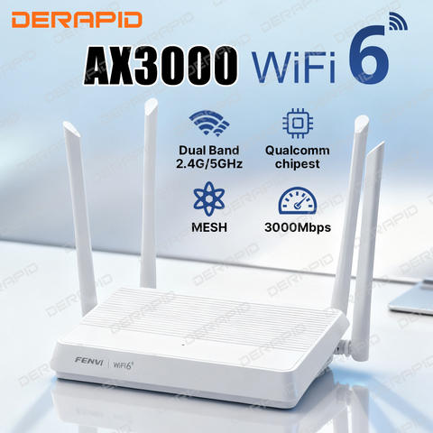 FENVI AX3000 WiFi 6 Mesh Repeater 2.4G 5GHz 4 Antennen Gigabit Signal Verstärker Zuhause
