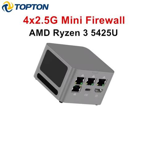 Topton Firewall Mini-PC AMD Ryzen 3 5425U 4x2.5G LAN 8GB Pocket Gaming Computer Proxmox