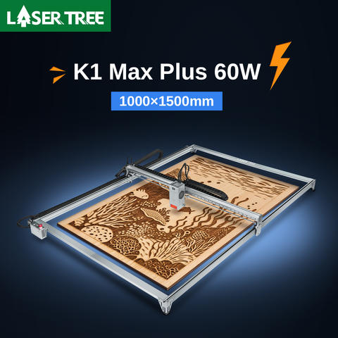 LASER TREE K1Max Plus Graviermaschine 20W-60W Modul 1000x1500mm Arbeitsbereich CNC Smart