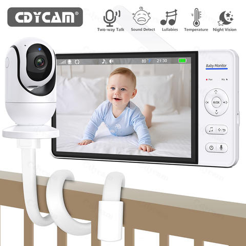 Smart Video Babyphone 7 Zoll PTZ Nachtsicht Zwei-Wege-Audio Temperatur Baby Monitor Kamera Smart
