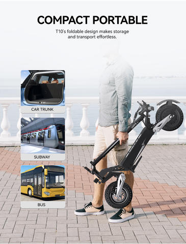 OOTD T10 900W 48V 13.5Ah Abnehmbarer Akku E-Scooter 30km/h Faltbar Erwachsene Smart