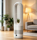 Klingenloser Turmventilator 18 Zoll mit Heizfunktion 80° Oszillierend 8 Geschwindigkeiten Luftreiniger Leise Smart Home