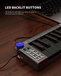 Lekato Mini MIDI Tastatur 25 Tasten Bluetooth Controller 360 Regler Kompakt Smart