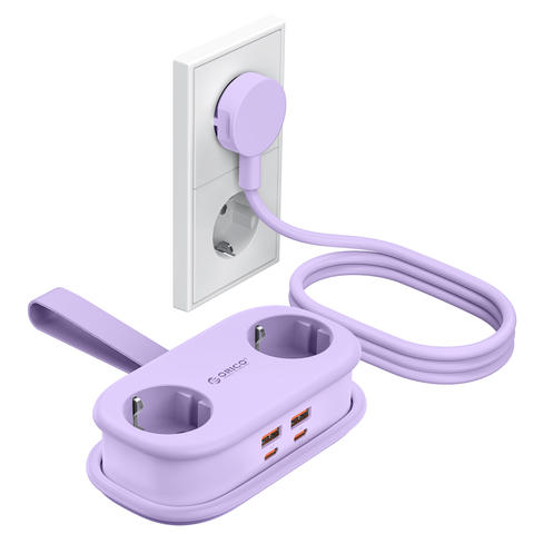 ORICO 65W GaN Reise-Steckdosenleiste Kabelwicklung 2 AC 2 USB 2 Typ-C EU-Adapter Schnellladung
