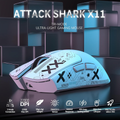 ATTACK SHARK X11 Gaming-Maus 59g Tri-Mode 22K DPI PAW3395 RGB Magnetische Ladestation Kabellos Smart