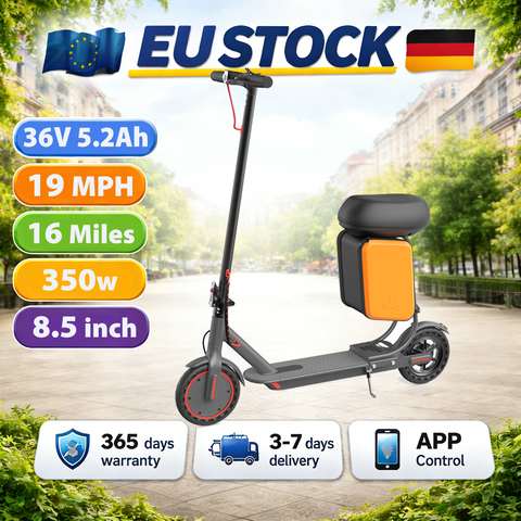 Elektroroller mit Sitz Faltbar 350W 36V APP-Steuerung 30km/h 25km Reichweite EU-Lager Smart Pendler