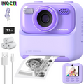 INOCTI Kinder Sofortdruckkamera HD Selfie Dual Lens Mädchen Jungen Weihnachten Geschenk