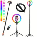 Liscn Selfie Stick Stativ 10 Zoll RGB LED Fülllicht Fernbedienung Live Fotografie