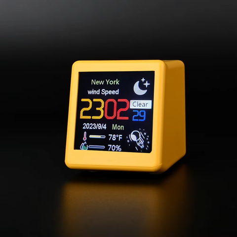 Intelligente Wetteruhr Elektronisches Fotoalbum Wetterstation WiFi Animation Auto Update Desktop