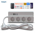 Voxym Zigbee Smart Steckdosenleiste EU 16A PD20W Schnellladung Tuya App Alexa Google Sprachsteuerung