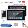 Fingerabdruck 5-in-1 WiFi Video Türklingel Tuya Smart 4-Draht Touchscreen Gegensprechanlage 1V1 1V2 Smart