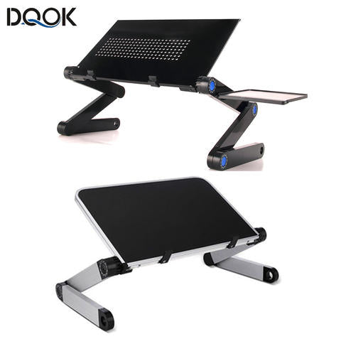 Verstellbarer Laptop-Ständer Ergonomisch Aluminium Lapdesk TV Bett Sofa Notebook mit Mauspad