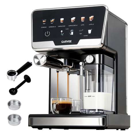 Vollautomatische Espressomaschine Touchscreen 8 Getränke Milchaufschäumer Edelstahl One-Touch Smart