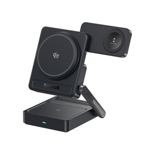Baseus 3-in-1 Magnetisch Kabellos Qi2.2 25W Schnellladung iPhone Apple Watch AirPods MagSafe Ladestation Smart