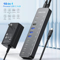 RSHTECH 10-in-1 USB-C-Hub 10Gbps USB-C mit Touch-Schaltern Multiport Splitter Dockingstation MacBook Laptops