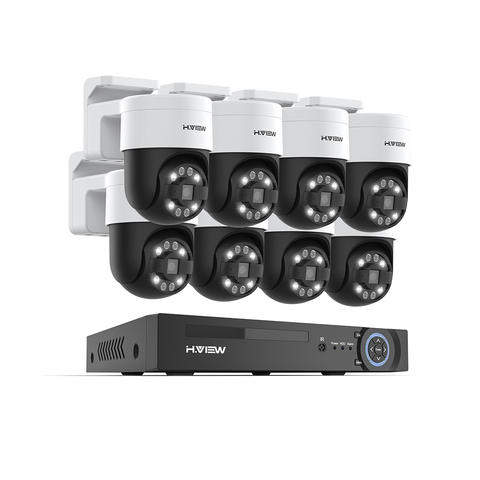 H.view 8CH 4K 5MP 8MP CCTV Überwachungssystem PTZ Outdoor IP-Kamera KI Humanoidenerkennung NVR Kit Smart Home