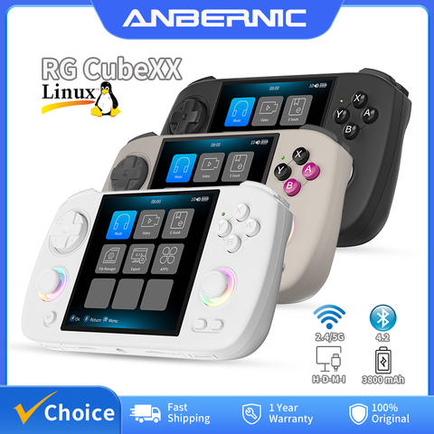 ANBERNIC RG Cubexx Retro Handheld 3.95 Zoll IPS 720x720 Linux WiFi BT Streaming Gaming Smart