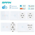 SRAN Smart Switch Wandsteckdose 16A EU Tuya Smart Life Home Touch Sensor WiFi Lichtschalter