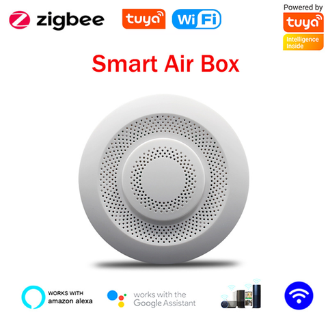 Tuya Zigbee WiFi Smart Air Box CO2 Formaldehyd VOC Temperatur Feuchte Sensor Alexa Google Smart