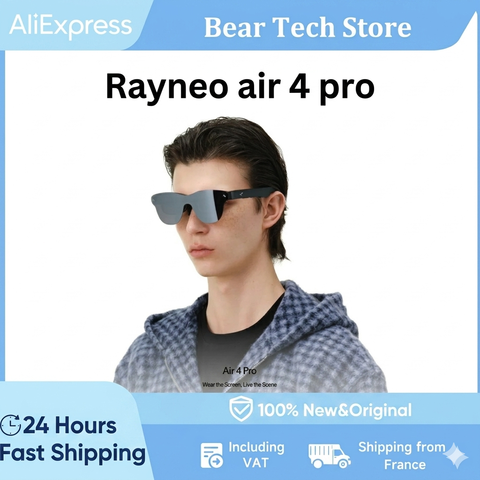 RayNeo Air 4 Pro AR-Brille 3D Gaming 1200 Nits HDR10 4 Lautsprecher iPhone Android Switch Mac PS5 Smart