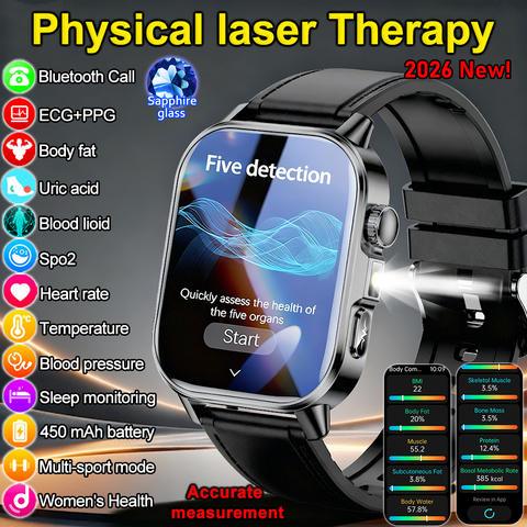 Gesundheitsanalyse Smartwatch EKG+PPG Blutdruckfette Harnsäure Bluetooth-Anruf