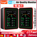 Tuya WiFi 15-in-1 Luftqualitätsmonitor CO/CO2/HCHO/TVOC/AQI/PM2.5/PM10 Temperatur Feuchtigkeit
