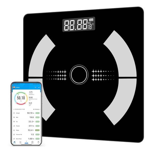 Smart Körperanalysewaage 13 Gesundheitsindikatoren App-Verfolgung BMI Gewichtsverlust Fitness