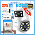 ANSVICAM Tuya Outdoor Kabellose Sicherheits-IP-Kamera 4K 8MP HD Dual-Objektiv WLAN PTZ Auto-Tracking Straßenüberwachung