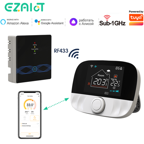 EZAIOT Kabelloser Thermostat Smart WiFi Fußbodenheizung Gas-Boiler Tuya Programmierbarer Temperaturregler