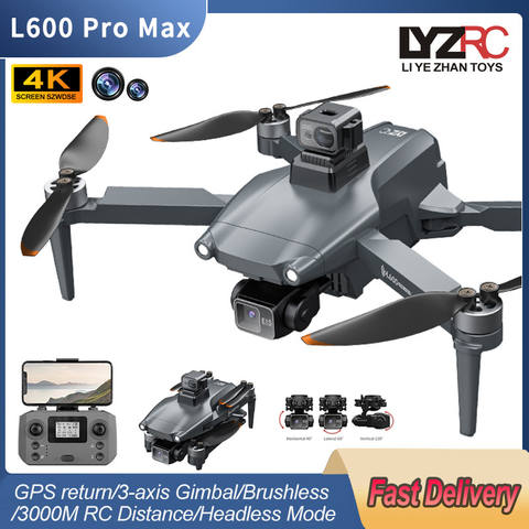 L600 PRO MAX GPS Drohne 4K 3-Achsen Gimbal Bürstenloser Motor FPV Hinderniserkennung 5G RC Quadcopter Smart
