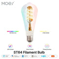 MOES Tuya WiFi Smart ST64 Edison LED-Glühbirnen 16 Millionen RGB-Farbwechsel 2700K-6500K dimmbar Alexa Google Home